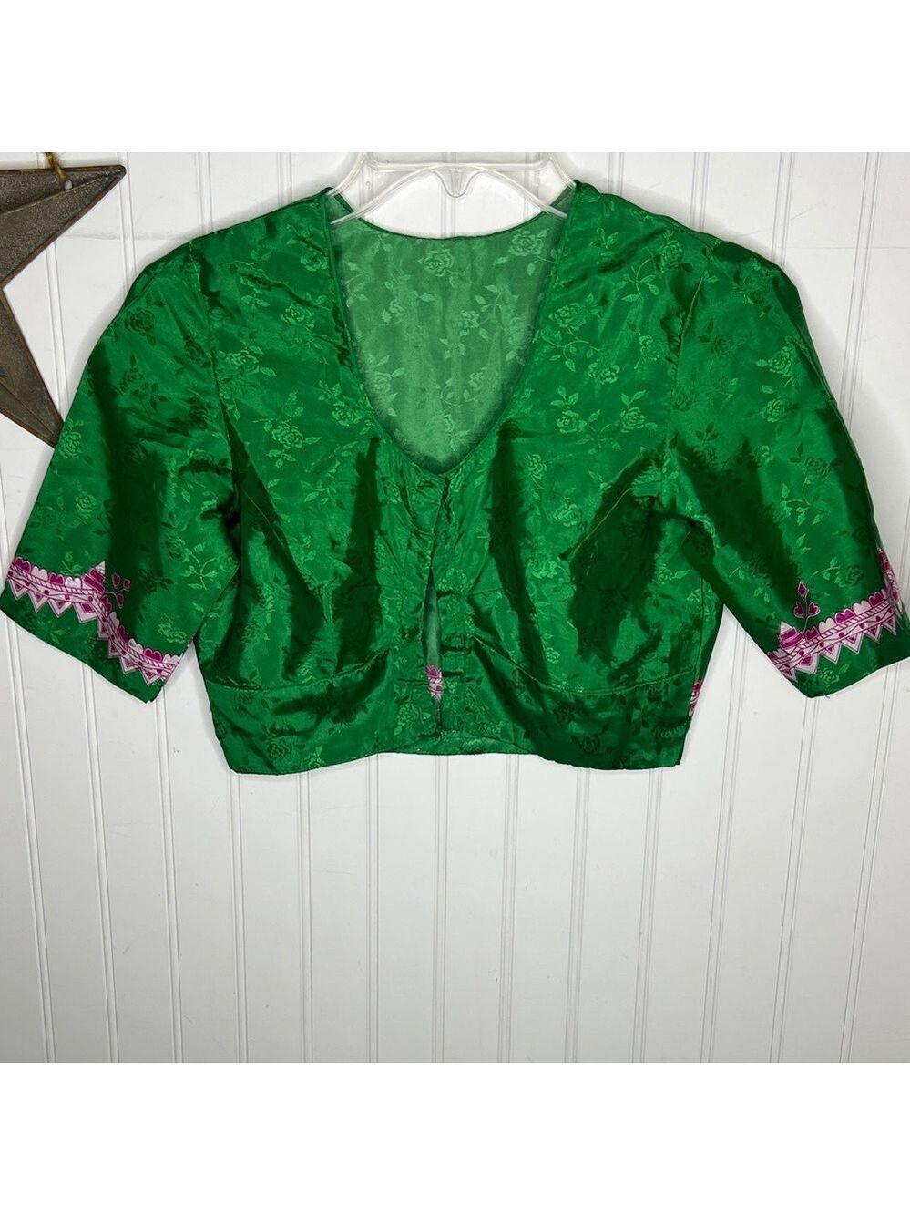 Elegant Green Floral Women's Top